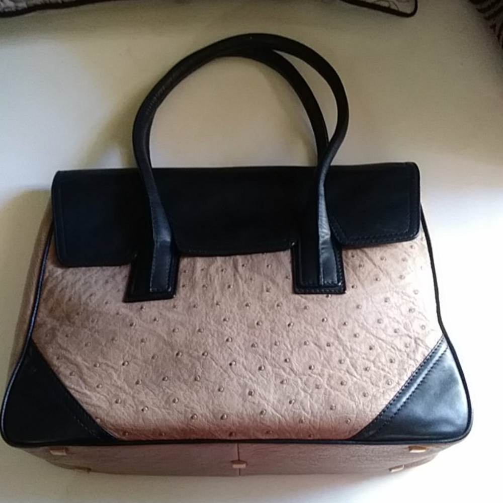Victor Hugo satchel ostrich tote bag - Picture 7 of 8